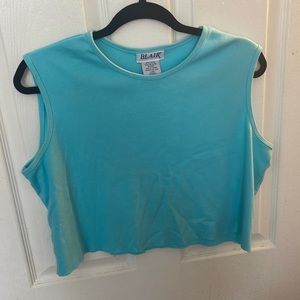 Bright blue tank top